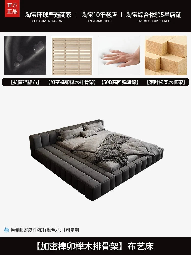 King Size Japanese Bed Double Unique Nightstand Single Beds Sleeping Upholstery Muebles Para El Hogar Bedroom Decoration Good Vibrations