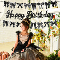 Black Bow Tie Party Disposable Tableware Sets Plates Cups Napkins Tablecloth For Wedding Birthday Party Dinnerware Decoration Good Vibrations