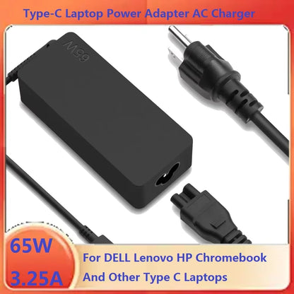 Laptop Charger Adapter Type C Power Adapter 65W 20V 3.25A USB C for Lenovo ThinkPad Hp Chromebook Yoga Huawei Xiaomi ASUS ﻿ Good Vibrations