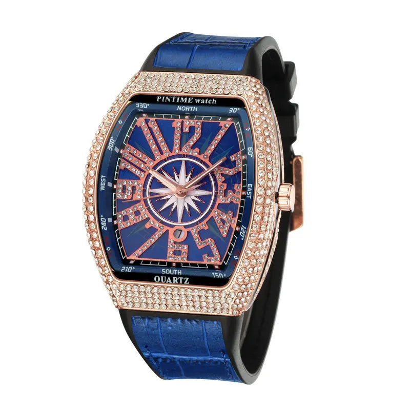 Fashion Mens Watches Men Wristwatches Automatic Quartz Man Clock Male Luxury Reloj Diamond Big Large Arabic Numeral Dial Watch Good Vibrations