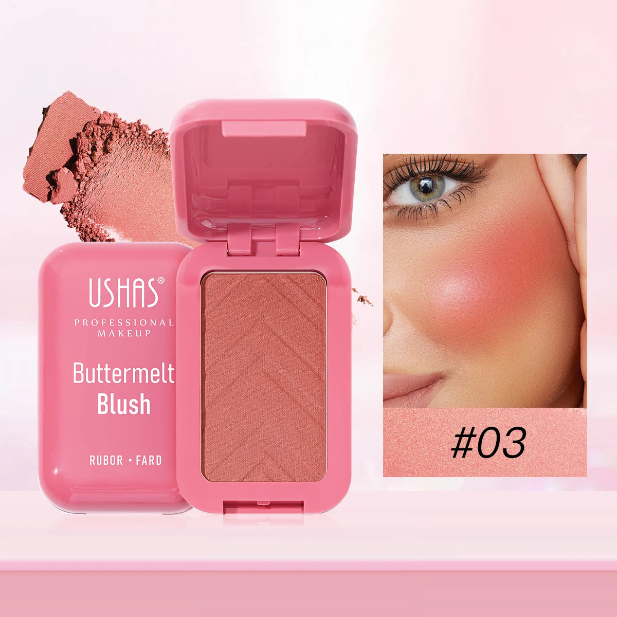 USAHS 7 Color Butter Blush Matte Long-Lasting Waterproof Blusher Natural Facial Contouring Cosmetics Good Vibrations