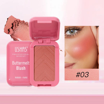 USAHS 7 Color Butter Blush Matte Long-Lasting Waterproof Blusher Natural Facial Contouring Cosmetics Good Vibrations