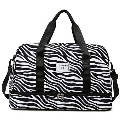 Large Gym Duffel Bag for Women and Men Travel Bag with Shoe and Wet Clothes Compartments Carry On Shoulder Tote Bags Good Vibrations