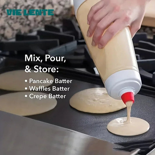 Pancake Batter Bottle Battler Mixer With Blender Ball Wire Whisk For Restaurant Baking Pancakes Cupcakes Muffins Crepes And More Good Vibrations