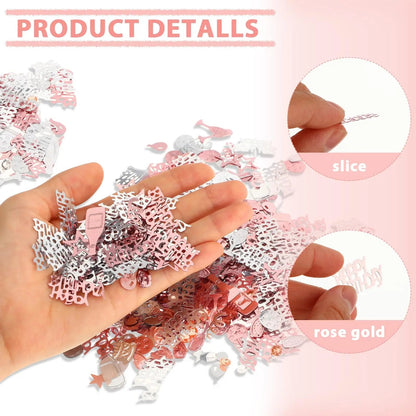 1bag Glitter Rose Gold and Silver Confetti Birthday Supplies Wedding Throw Baby Shower Party Wedding Ceremony Throw Supplies Good Vibrations