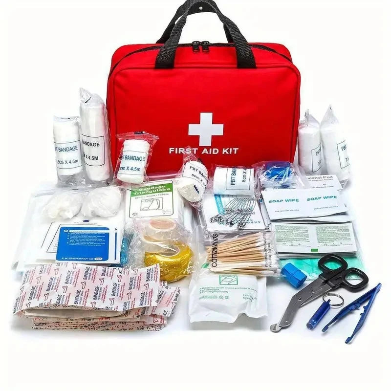 Emergency First Aid Kit With 184 Pieces, Portable Survival First Aid Kit For Home Outdoor Rescue Good Vibrations