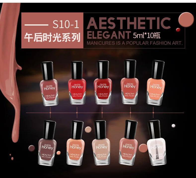 10 PCS Air Dry Nail Polish Peelable Water Based Non Toxic Odorless Quick Dry Toenail Finger Gel No Lamp Baking Nail Art Manicure Good Vibrations