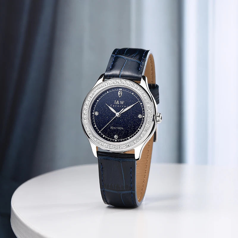 Relogio Feminino IW Fashion Diamonds Watches for Woman Sapphire Leather Luminous Waterproof Switzerland Made Quartz Watches 2025 Good Vibrations