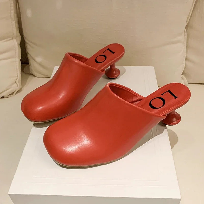 Elegant High Heels Slippers Designer Women's Sandals Fashion Mules Shoes 2025 Pumps Dress Flip Flops Party Sandalias De Mujer Good Vibrations