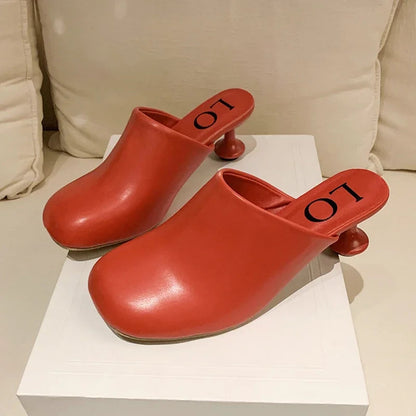Elegant High Heels Slippers Designer Women's Sandals Fashion Mules Shoes 2025 Pumps Dress Flip Flops Party Sandalias De Mujer Good Vibrations