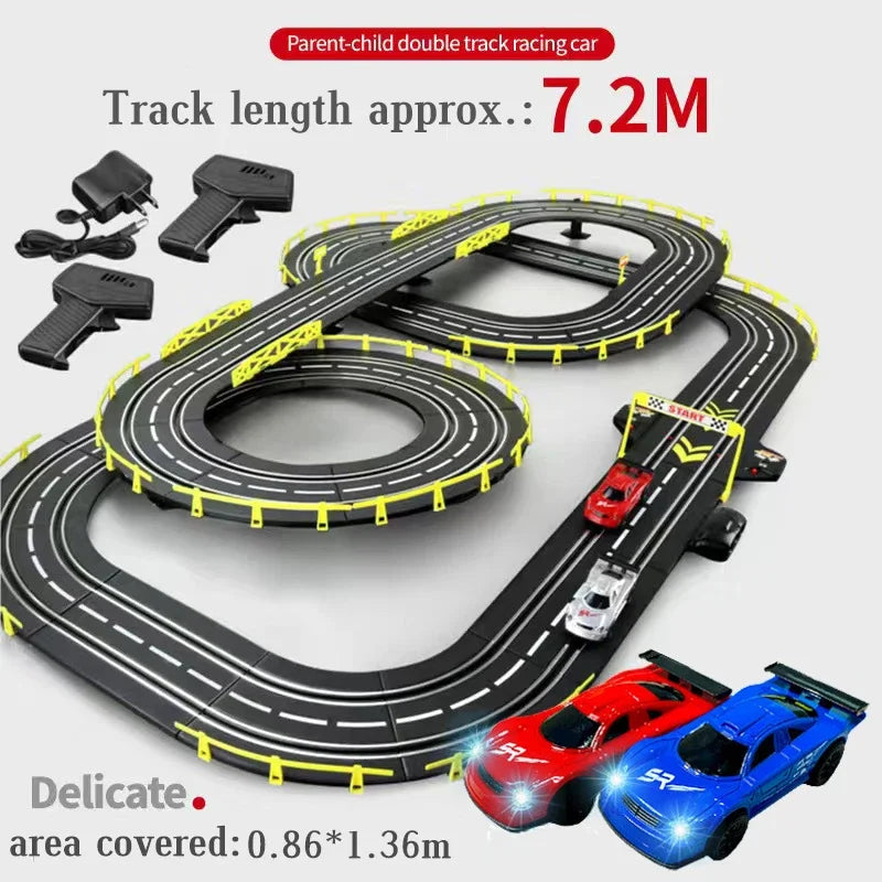 Electric rail car 1:43 double remote control racing track toy automatic racing electric track children Christmas gift Good Vibrations