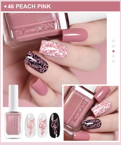 KADS 24 Colors Stamping Nail Polish Black White Gold Silver Nail Art Printing Varnish for Stamp Plate Nail Polish Lacquers Good Vibrations