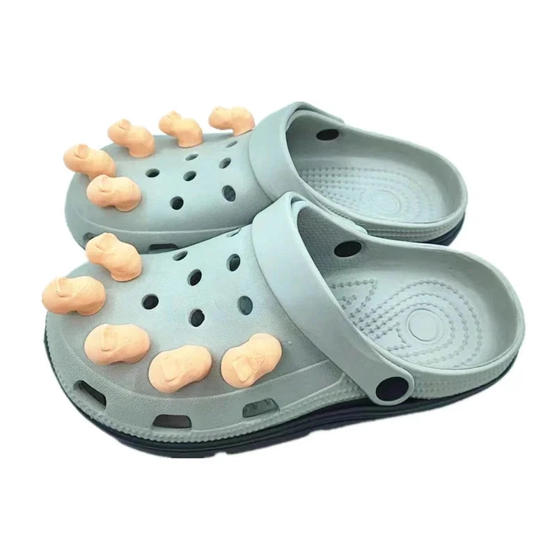 Funny Big Toes Charms spoof popular set of 5 for Crocs Comedy Accessories Release Your Toes Friends Gifts Good Vibrations