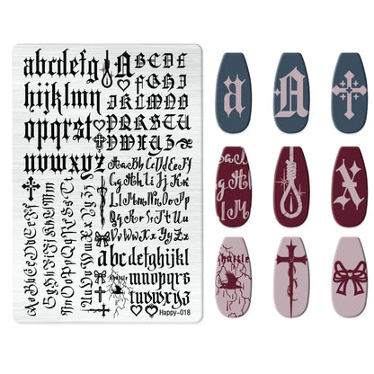 Halloween Series Celebration Nail Stamping Plate Cute Skull Pattern DIY Nail Art Image Stamp Stamper Manicure Template Good Vibrations