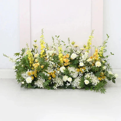 2m Rose Delphinium Flower Row Wedding Artificial Table Floral Commercial Plaza Partition Hotel Scene Layout Floor Flowers Decor Good Vibrations