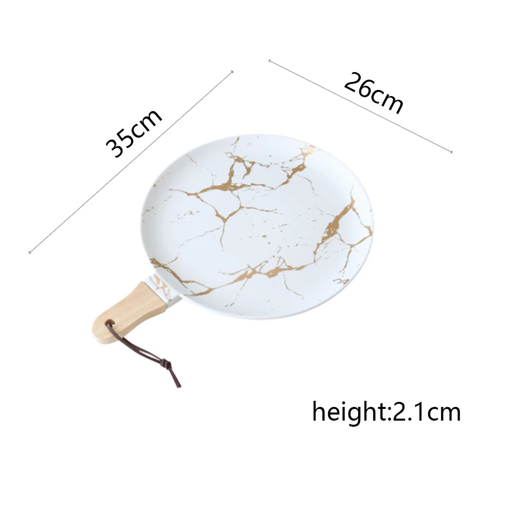 White Black Golden Ceramic Dishes And Plate Pizza Dessert Steak   Tableware Decorative Food Tray Dinner Set Porcelai Good Vibrations