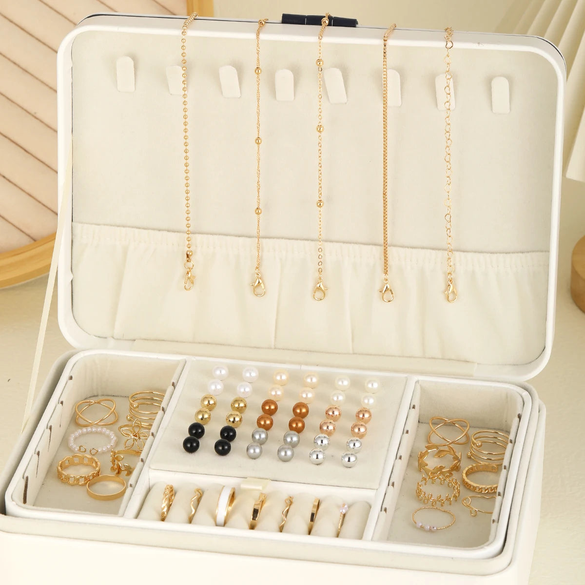 62-Piece Chic Jewelry Set Collection - Jewelry Sets for Women with Earrings, Rings,Bracelet Stylish Accessories for Daily Outfit Good Vibrations