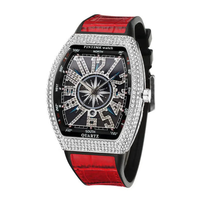 Fashion Mens Watches Men Wristwatches Automatic Quartz Man Clock Male Luxury Reloj Diamond Big Large Arabic Numeral Dial Watch Good Vibrations