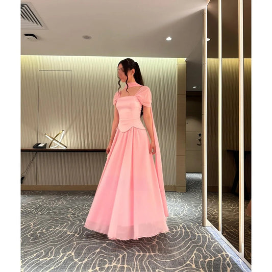 Customized Evening Dresses Woman Elegant Party Dresses for Women Luxury Women Evening Dress Square Collar Prom Dress 2025 Pink Good Vibrations