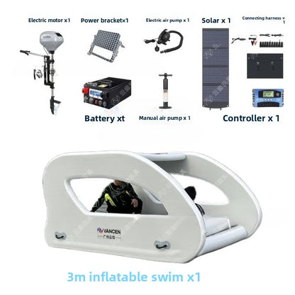 Water Inflatable Yacht Slide Portable Storage Outdoor Yacht Solar Perpetual Motion Machine Floating Bed Luya Hovercraft Good Vibrations