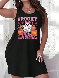 Halloween Costume Retro Ghost Casual Women's Dresses Soft Breathable Dresses Woman Summer Spooky Print Girl Costume Y2k Clothes Good Vibrations