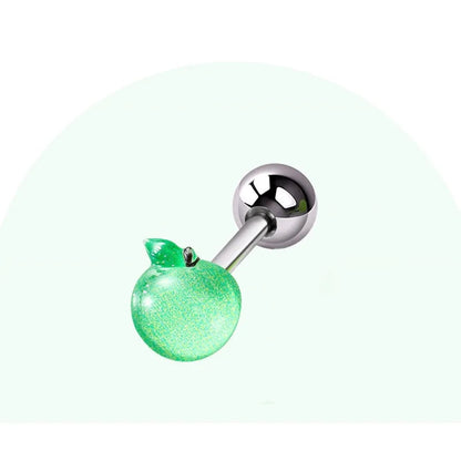 5Pcs Fruit Tongue Stud Piercing Jewelry 316L Stainless Steel Candy Color Sweet Tongue Ring Tongue Decoration Wholesale Good Vibrations