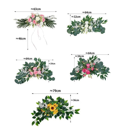 Artificial Wedding Arch Flowers Boho Red Rose Eucalyptus Garland Drapes Home Decoration Wedding Decorations Welcome Sign Good Vibrations