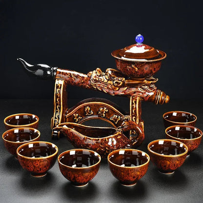 Porcelain Gaiwan Chinese Tea Set Complete Set Puer Chinese Portable Tea Set Luxury Vintage  Tea Ceremony Good Vibrations