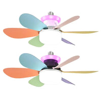 1 Set 40W Fan Light Snaps-on Detachable Fan Blade Design Household Silent RGB Dimming Fan Light For Bathroom Bedroom Kitchen Good Vibrations