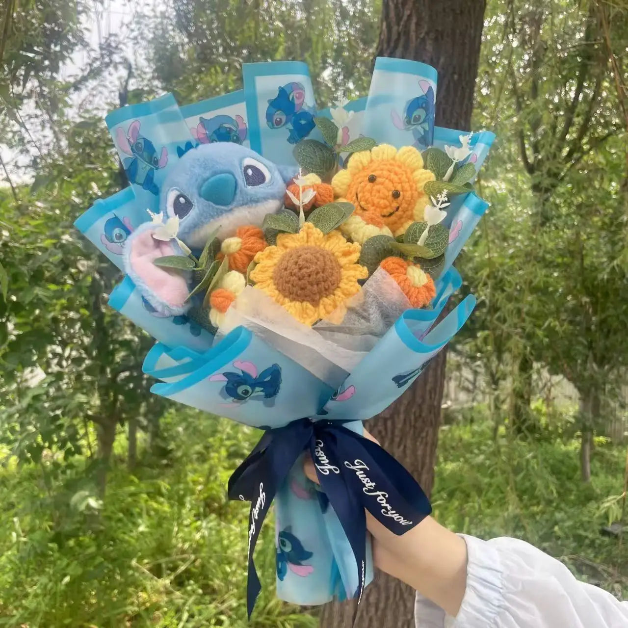 Cartoon Anime Stitch Plush Bouquet Doll Toys Stuffed Animals Creative Handmade Bouquets Birthday Christmas Valentine Gifts Good Vibrations