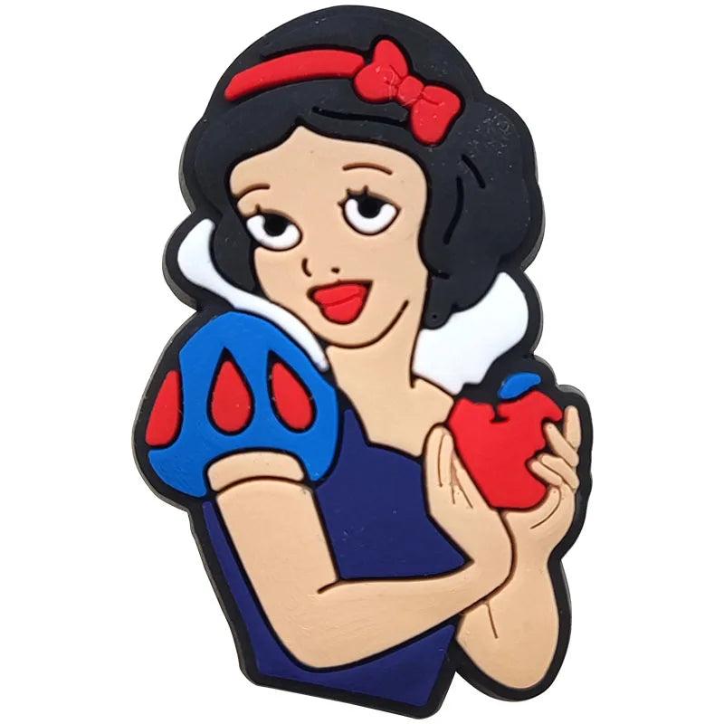 1-17pcs MINISO Hot Toys Princess Seri Series Shoe Charms For Croc Sandals, PVC Shoe Decorations Accessories Christmas Gif Good Vibrations