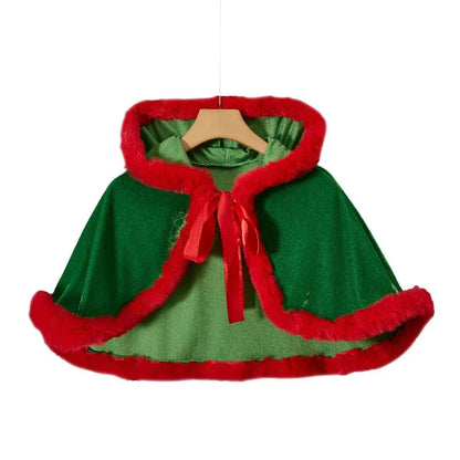 Merry Christmas Cosplay Costume Shawl Dress Xmas Uniform Disguise Clothing Theme Party Stage Performance Outfit Adult Women Good Vibrations