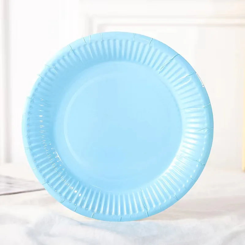 Solid Disposable Tableware Set, Party Supplies, Paper Plates, Wedding, Birthday Party Decor, Adult Favor, Black, Green, Blue, Good Vibrations
