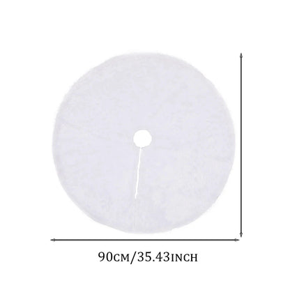 Christmas Tree Decoration,78/90/122cm White Plush Christmas Tree Skirt,Xmas Tree Base Mat,Christmas Home Decoration 2025 Good Vibrations