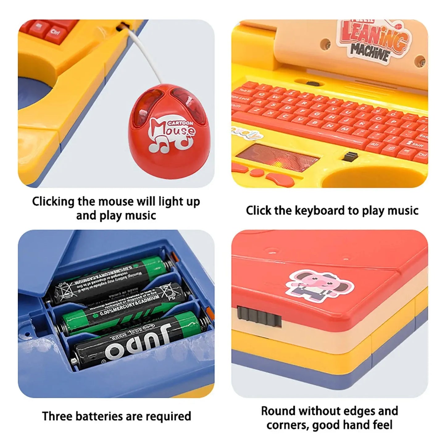 Baby puzzle early education toys, simulation notebook, lighting and music, baby enlightenment toys Good Vibrations