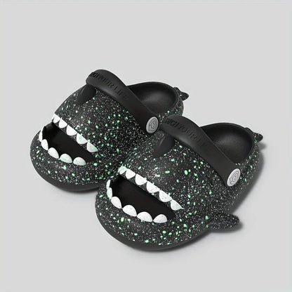 Kids' Shark Luminous Sandals Slip-On Waterproof Breathable Lightweight Non-Slip Casual Shoes for Boys and Girls Strap Slippers Good Vibrations