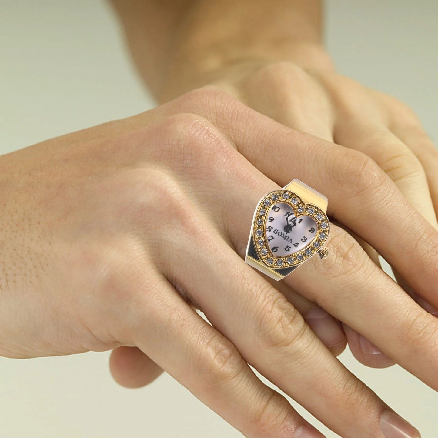 Women Finger Watch Heart Shape Finger Ring Watch Female Valentine's Day Gift Good Vibrations