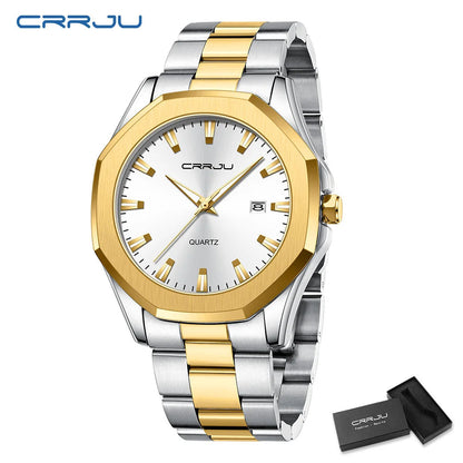 Watches for Men Classic with Date Business Dress Luxury Waterproof Luminous Mens Wrist Watch Analog Stainless Steel Men Watch Good Vibrations