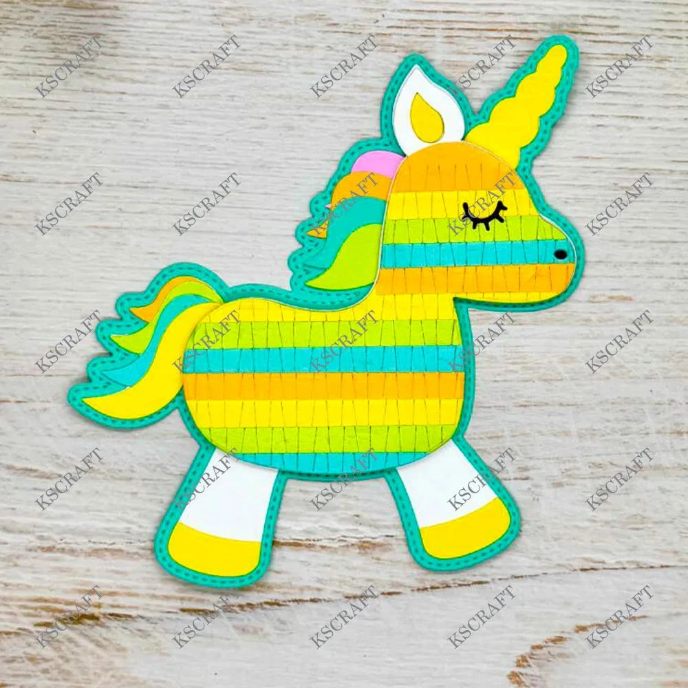 KSCRAFT Pinata Unicorn Mini Album Cutting Dies Stencils for DIY Scrapbooking Decorative Embossing DIY Paper Cards Good Vibrations