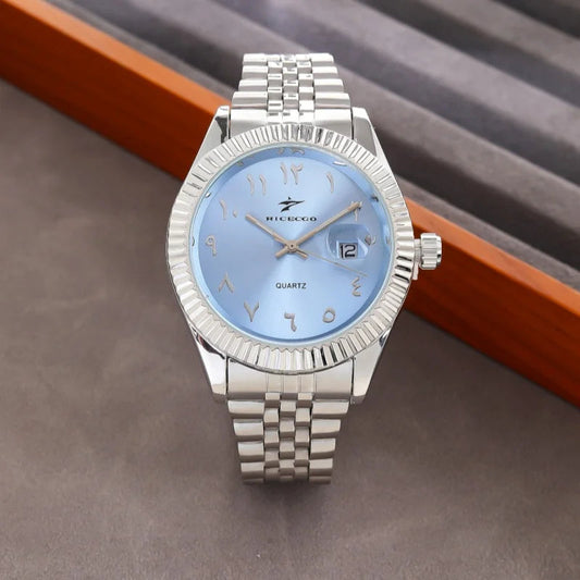 New Men Date Watches High-end Luxury Casual Calendar Stainless Steel Business WristWatch Leisure Sport WristWatch Clock Good Vibrations