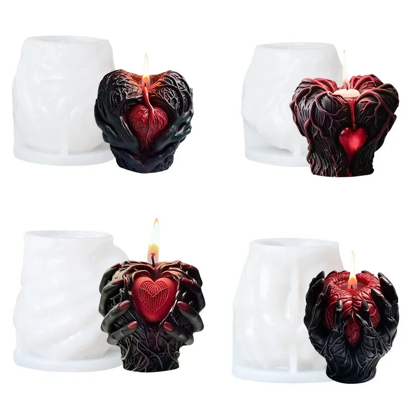 Halloween Candle Silicone Mold Heart Aromatherapy Candle Halloween Decor DIY Gypsum Resin Decor Good Vibrations