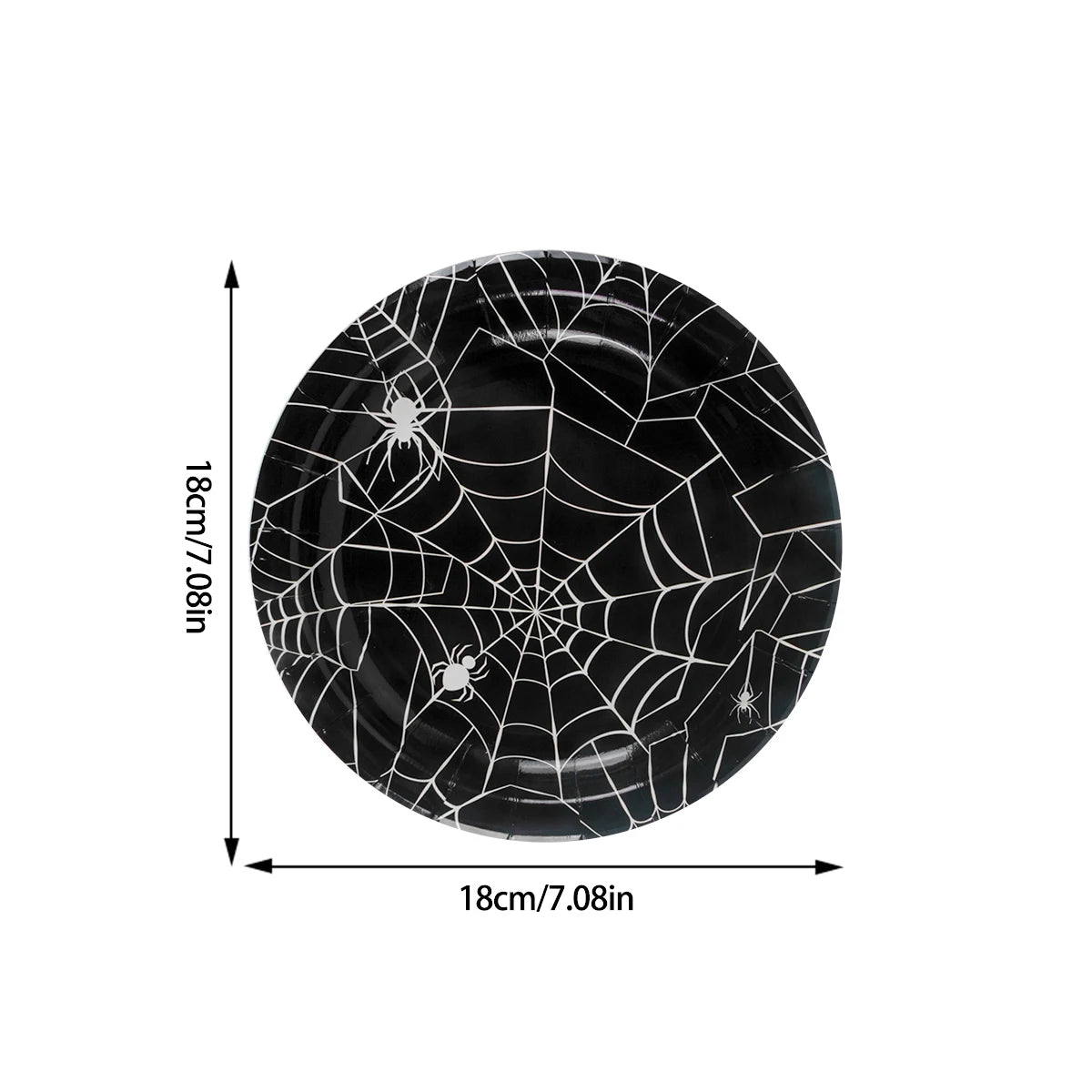 Halloween Party Spider Web Disposable Tableware Black Paper Plates Cups Napkins Halloween Party Home Decorations Supplies Good Vibrations