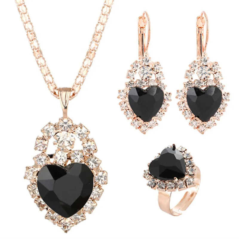 Jewelry Sets Women Wedding Jewelry Set for Brides Gold-Color Zirconia Earring Pendant Necklace Ring Sets Good Vibrations Adult Super Store