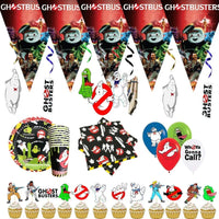 Ghostbuster Balloon Cake Topper Birthday Party Decorations Disposable Tableware Cups Plates Banners Baby Shower Supplies Toy Good Vibrations