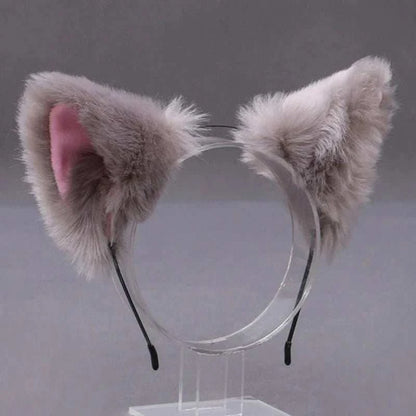 Lolita Animal Cat Fox Ear Hair Hoops Cosplay Faux Fur Hairband