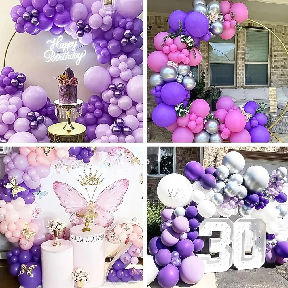 Pastel Purple Latex Party Balloons 120 Pack 12 Inch Round Helium Lavender Light Purple Lilac Balloons for Wedding Baby Shower Good Vibrations