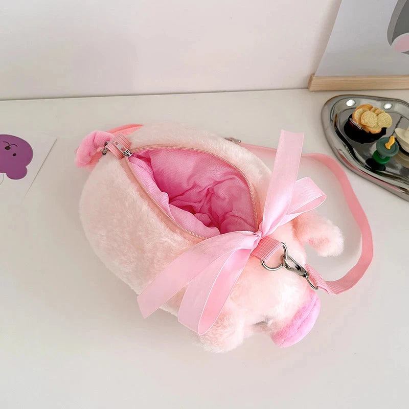 Piglet Plush Bag for Girl Korean Version Large Capacity Lady Shoulder Bag Cartoon Ins Cute Doll Messenger Bag Handbags Crossbody Good Vibrations