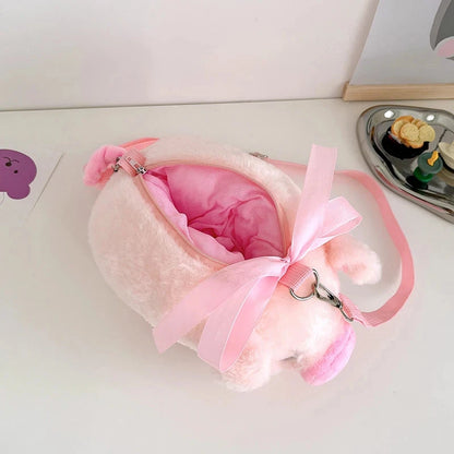 Piglet Plush Bag for Girl Korean Version Large Capacity Lady Shoulder Bag Cartoon Ins Cute Doll Messenger Bag Handbags Crossbody Good Vibrations