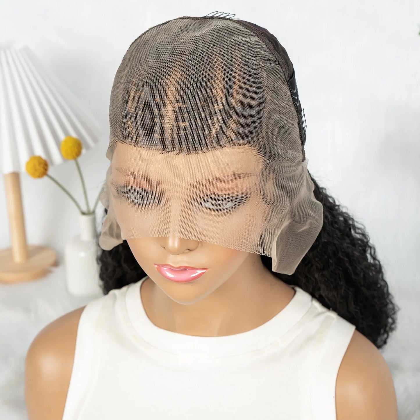 Knotless Braided Wigs With Curly Hair 13x6 Synthetic Braided Wigs Cornrows Wigs Afro Kinky Curly  Braided Wigs For Black Women Good Vibrations