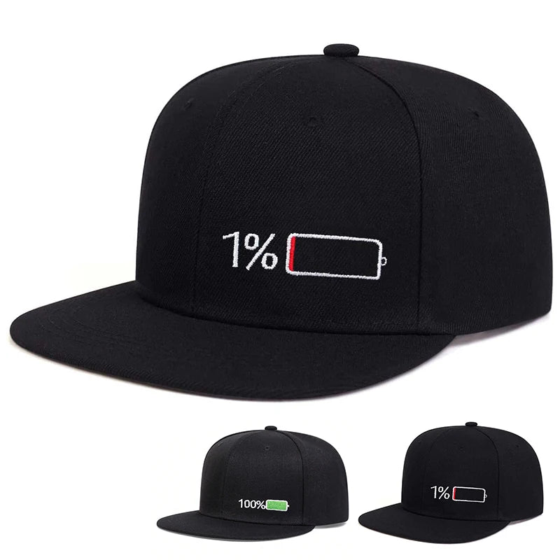 Unisex Battery Embroidery Hip-hop Hats Spring Autumn Outdoor Adjustable Casual Baseball Caps Sunscreen Hat Good Vibrations